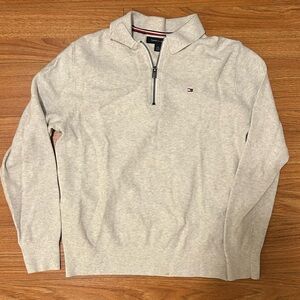 Tommy Hilfiger Light Gray Zip-Up Sweater